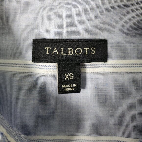 🚨296 Talbots blue and white long sleeve button down tunic - Picture 2 of 8